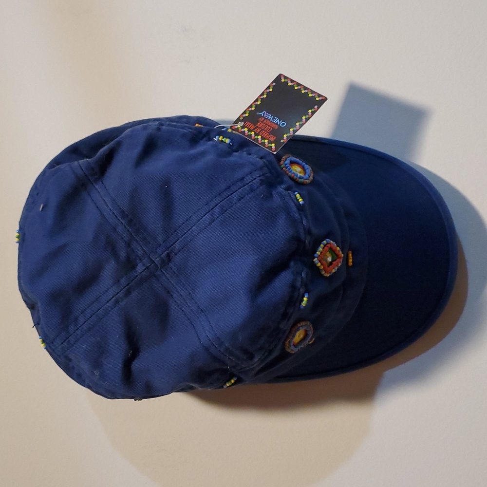 Navy beaded cap